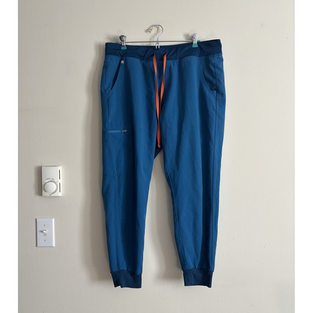 FIGS Zamora Jogger Scrub Pants Womens L/P Large Petite Alps Blue Teal PO 1652